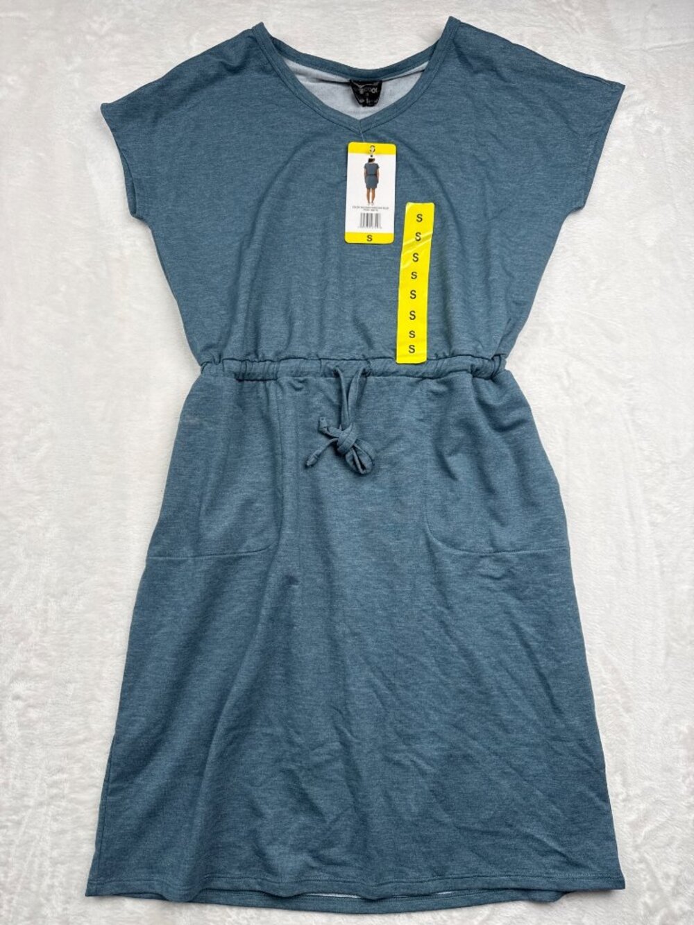 32 Degrees Cool Womens Heather Porcelain Blue Dress With Pockets Size S